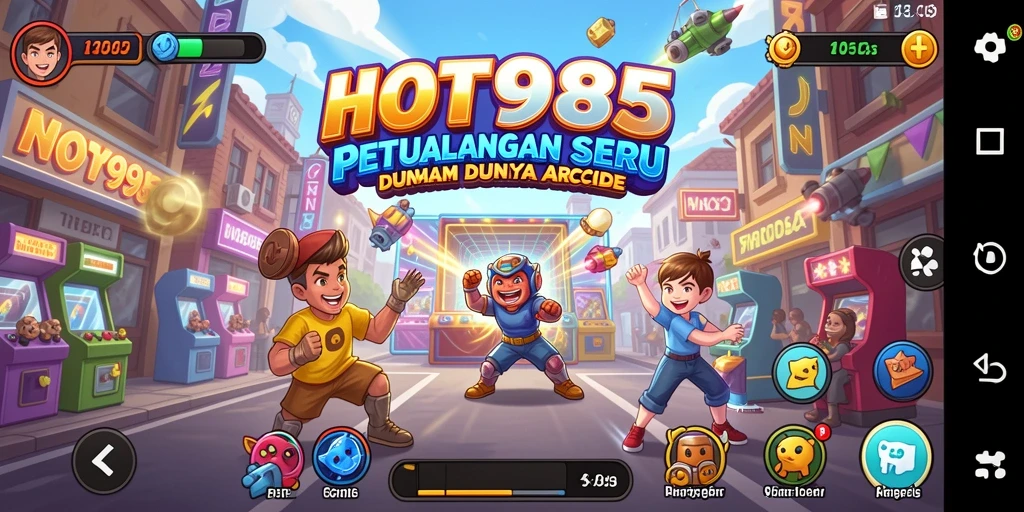 Tampilan dinamis dari gameplay seru HOT985 dalam dunia arcade.