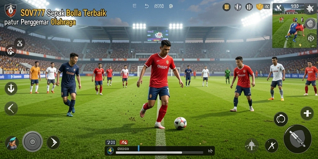Tampilan gameplay menarik dari SOV777 dengan berbagai aksi sepak bola.